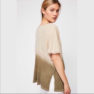 NWT Free People Oversized Green Ombré Shirt Sz M